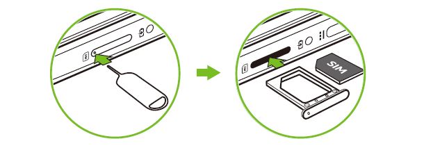 To Insert the SIM card into the Acer Chromebook 511, insert the SIM eject tool into the hole in the SIM slot, open the tray, place the SIM card into the SIM slot, then reinsert the SIM tray with SIM card inserted. 