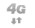 A 4G icon with grey up and down arrows under it