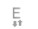 The letter E with an up and down arrow under it
